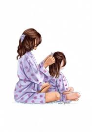 By Elzafoucheartist Mother And Daughter Drawing Mom Art Mother Art