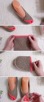 A simple way of knitting slippers on two spokes. Knitted House Slippers You Will Love Crochetbeja