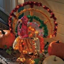 Fall thanksgiving maple leaves 20led leaf garland lights party garden decor lamp. Animated Lighted Thanksgiving Turkey Decoration Outdoor 28833349