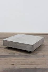 Square Concrete Coffee Table With Casters Concrete Coffee Table Coffee Table Concrete Furniture