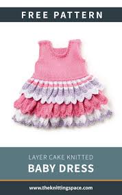 Layer Cake Knitted Baby Dress Free Knitting Pattern Knit Baby Dress Baby Knitting Baby Dress Pattern Free