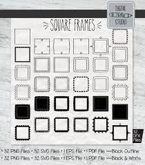 Square Frame Clip Art Hand Drawn Border Decorative Label Etsy Frame Clipart How To Draw Hands Clip Art