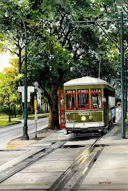 It runs from canal street all the way to the end of st. St Charles Streetcar Painting By Robert W Cook