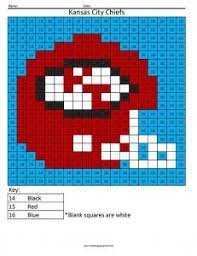 Kansas City Chiefs Color By Number Coloring Squared Football Coloring Pages Football Crafts Sports Quilts