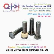 A pedestal can be fastened to concrete using wedge anchor. China Qbh Ceramic Ring Gb T 10433 Steelwork Steel Work Building Sesmic Wedge Anchor Shear Studs China Shear Studs Building