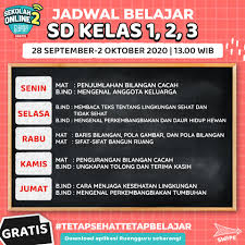Download gratis buku belajar menulis kalimat untuk anak kelas 1 sd. Ruangguru Jadwal Belajar Sekolah Online Ruangguru Sd Facebook