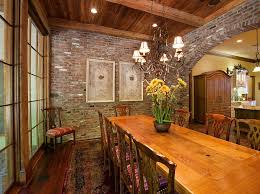 Scarlett 7 piece dining set with upholstered host chairs. 50 Bold And Inventive Dining Rooms With Brick Walls