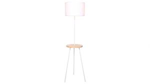 Uses one 100w incandescent or an equivalent cfl bulb (not included). Buy Metal Floor Lamp With Wooden Table Shelf Harvey Norman Au