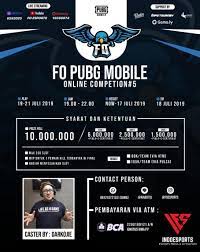 Pembayaran bisa melalui transfer ke r: Fo Pubg Mobile Online Competion 5 Indoesports
