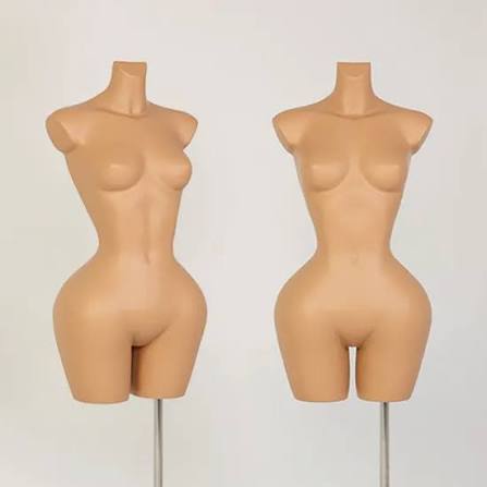 Girl Mannequin High Grade Curvy Half Body Mannequin In Matt/Glossy  Gold/Skin With Big HIPS