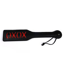 Kelis Faux leather”XXOO” spanking whip paddle restraint toy QQ-SP-01  (Black) : Amazon.co.uk: Health & Personal Care