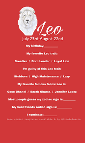 Leo Zodiac Sign Instagram Story Template Zodiac Signs Leo Zodiac Sign Facts Guess My Zodiac Sign