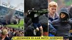 FC Groningen vs Ajax match suspended after fans throwing ... - YouTube