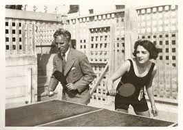Charlie Chaplin And Actress Bebe Daniels Playing Table Tennis At Her Home In California 1928 736x525 Bebe Daniels Chaplin Charlie Chaplin