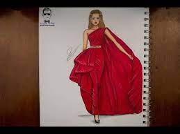 تعليم رسم وتصميم الازياء مع التلوين how to draw fashion youtube fashion sketches dresses fashion illustration dresses fashion