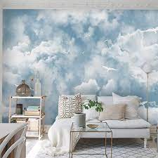 Bring the wonder and adventure into any room with the dark clouds wall mural from eazywallz.com. Minimalist Mural Blue Sky White Clouds Seagull Wallpaper Custom 3d Wallpaper Kids Bedroom Children S Room Tv Backdrop Art Studio Wallpapers Aliexpress