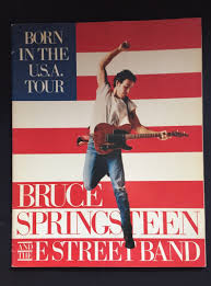 Bruce springsteen on stage with his trademark fender telecaster.photo: Tour Program Bruce Springsteen From 1984 Born In The U S A Etsy Bruce Springsteen Usa Tours Bruce