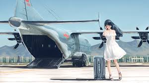 Girly air force (ガーリー・エアフォース gārī ea fōsu) is a japanese light novel series written by kōji natsumi and illustrated by asagi tōsaka. Wallpaper Long Hair Anime Girls Vehicle Airplane Dress Black Hair Military Aircraft Person Air Force Flight Aviation Wing Airline Atmosphere Of Earth Fighter Aircraft Aircraft Engine Aerospace Engineering Jet Aircraft Light