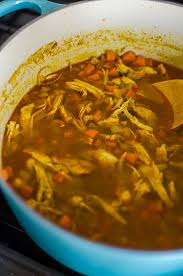 Serve over couscous garnished with cilantro, almonds, and yogurt. Moroccan Chicken Soup Living Lou