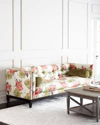 Find the perfect patterned sofas stock photo. Old Hickory Tannery Rosalie Green And Pink Tufted Sofa