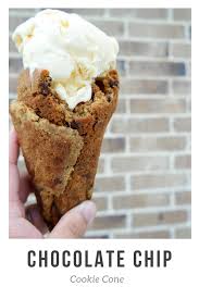 Chocolate Chip Cookie Cone With Mayfield Creamery Signature Vanilla Ice Cream Chocolate Chip Cookies Chip Cookies Delicious Desserts