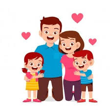 Happy Cute Kid Boy And Girl With Mom And Dad In 2020 Cute Kids Cute Love Cartoons Cartoon Kids