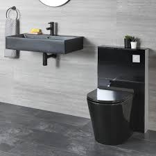 Meuble wc castorama with wc suspendu … of meuble wc ikea destiné habillage toilette suspendu; Ensemble Wc A Poser Avec Meuble Et Lavabo Suspendu Noir Nox
