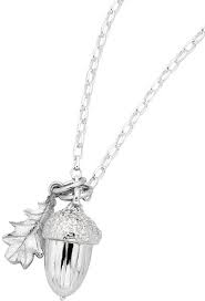 Karen Walker Acorn And Leaf Pendant In Silver Womens Necklaces Jewels Quality Diamonds