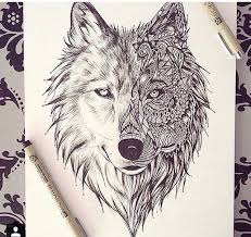 Le visage de loup mandala fait ressortir une caractéristique très tribale et ancienne de ce tatouage. Wolfdog Tete De Loup Dessin Idees Tatouage Animaux Tatouage Loup