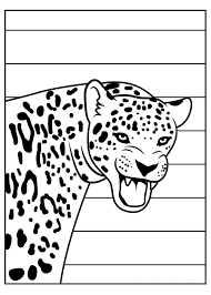 Cara Jaguar Enojado para colorear, imprimir e dibujar –ColoringOnly.Com