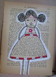 dessin sur page de livre pages carte scrapbooking tableau coloriage cahier recouvert tissu
