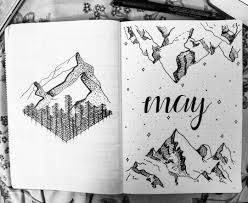 72 Likes 6 Comments Rosie Rosiefw On Instagram Ignoring My Work Mountain And Drawi Bullet Journal Titles Bullet Journal Title Page Bullet Journal Month
