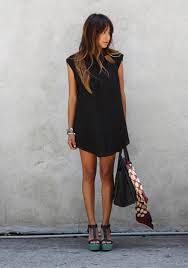 Black Shift Dress Fashion Street Style Style