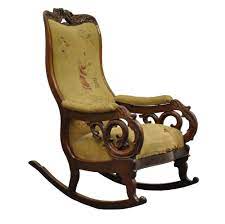 Antique 19th C Eastlake Victorian Carved Walnut Needlepoint Rocking Chair Rocker Rocking Chair Antique Rocking Chairs Chair