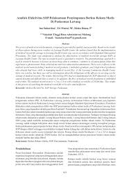 Kurang keterlibatan masyarakat dan perangkat desa dengan program p4k b. Pdf Analisis Efektivitas Sop Pelaksanaan Penyimpanan Berkas Rekam Medis Di Puskesmas Lawang