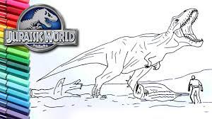 T rex coloring pages printable. Jurassic World Fallen Kingdom Drawing And Coloring Dinosaur Trex Dinosaur Color Pages For Children Youtube