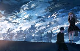 A teenage boy finds himself recruited as a member of an elite team of pilots by his father. Wallpaper The Sky Girl Guy Neon Genesis Evangelion Asuka Langley Sohryu Shinji Ikari Images For Desktop Section Art Download