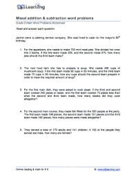 It is divided into 4 sections: Mixed Addition And Subtraction Word Problems For Grade 3 Fill Online Printable Fillable Blank Pdffiller