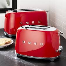 Smeg Red Retro Toasters Crate And Barrel Retro Toaster Red Kitchen Accessories Christmas Kitchen Decor