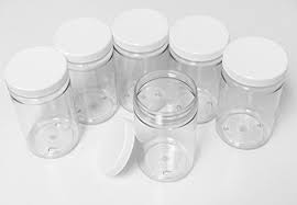 These taller mason jars are also commonly used as bulk storage containers for dry goods. 32 Oz Plastic Jars With Lids Wide Mouth Bulk Pack Of 6 Clear Round Jar Amp White Lid Made In Usa Buy Online In Cayman Islands At Cayman Desertcart Com Productid 41543987