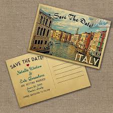 Italy Save The Date Postcards Vintage Venice Italy Wedding Save The Date Postcard Printa Wedding Saving Vintage Wedding Invitations Wedding Invitations Diy