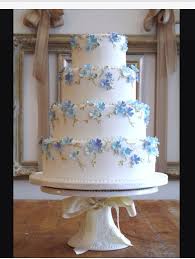 Delicate Blue Tiered Wedding Cake Wedding Cakes With Flowers Classic Wedding Cake