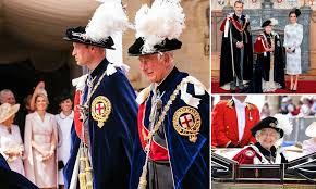 Knight companions of the most noble order of the garter in procession to st. Foreign Royals Welcomed At Order Of The Garter Ceremony Daily Mail Online