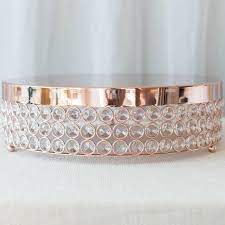 This simple rose gold cake stand is perfect for serving your favorite cakes and desserts it will surely impress at any wedding birthday party baby shower anniversary quinceanera afternoon tea and any other event or special occasion dimensions the top surface plate is 12 inches. 13 5 In Rose Gold Metal Beaded Round Cake Stand Wedding Dessert