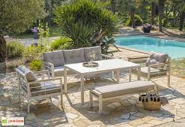 salon de jardin haut 7 places en aluminium cayenne blanc mobilier jardin salon de jardin salon de jardin aluminium