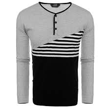 Us 17 89 47 Off Coofandy Mens T Shirt Spring Autumn New Arrival O Neck 3 Button Long Sleeve Contrast Color Casual Male Brand Tshirt Tee Tops In