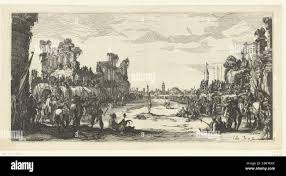 Het Martelaarschap Van Sebastiaan Under The Interest Of A Large Crowd Saint Sebastian Is On A Plain In A City Rome Next To A Dilapidated Amphitheater Colosseum By Archers Beschoten Manufacturer