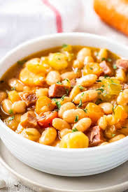 Add those into the crock pot along with the meat and prepared beans, plus chicken stock. Crock Pot Ham And Bean Soup Plated Cravings