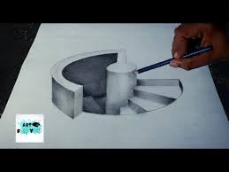 You can also find 3d drawings in pencil in stages, which will allow you to correct mistakes and thereby improve your technique. Drawing Stairs To The Door How To Draw 3d Steps Anamorphic Illusion Vamos Youtube 3d Pencil Drawings 3d Drawings 3d Art Drawing