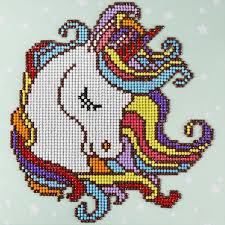 Fun Unicorn Diamond Art Beginner Kit 8 X8 12 99 Unicorn Cross Stitch Pattern Plastic Canvas Patterns Cross Stitch Patterns